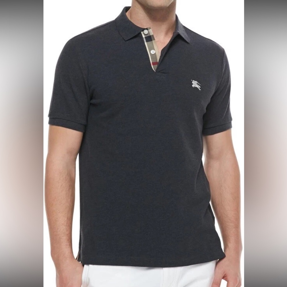 Burberry Men’s Black Polo Shirt Size M
